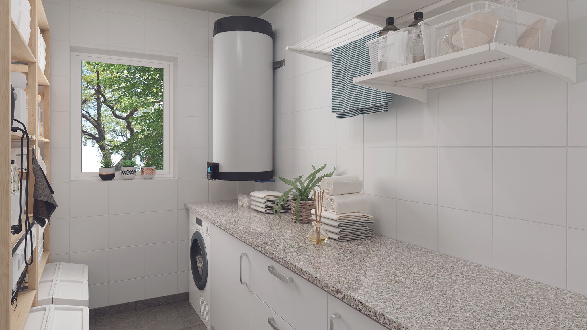 Резервоар за топла вода Daikin вграден во пералница