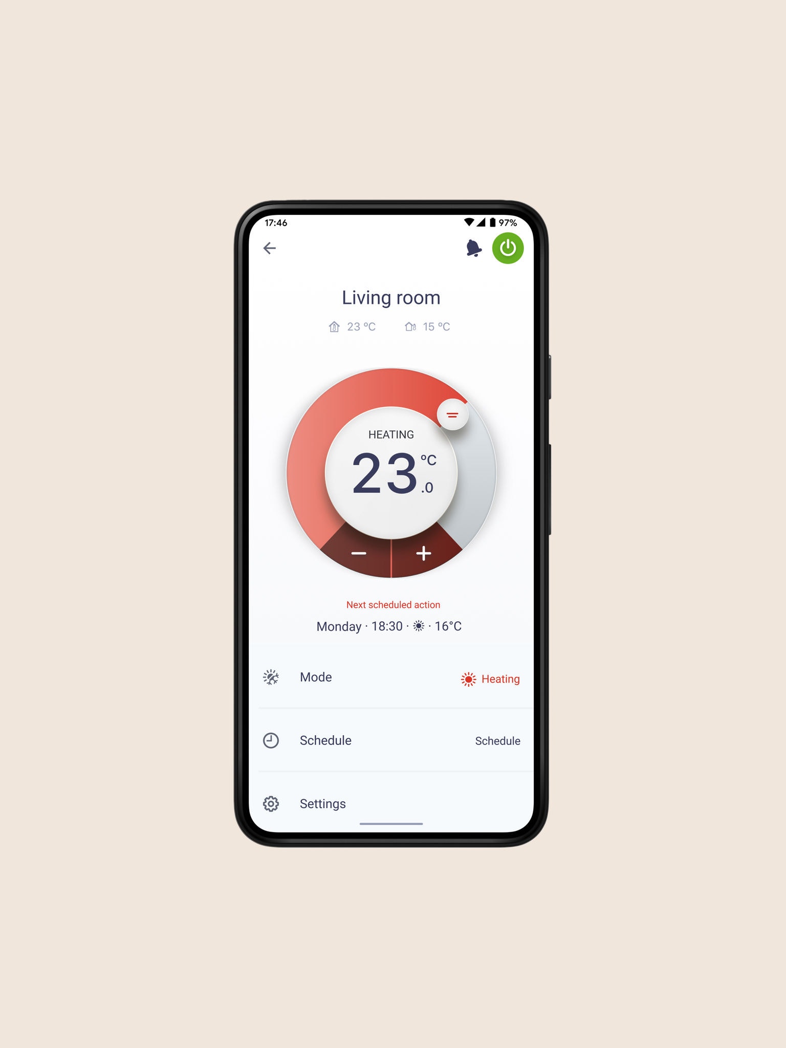 Слики: Апликацијата Onecta е прикажана на паметниот телефон