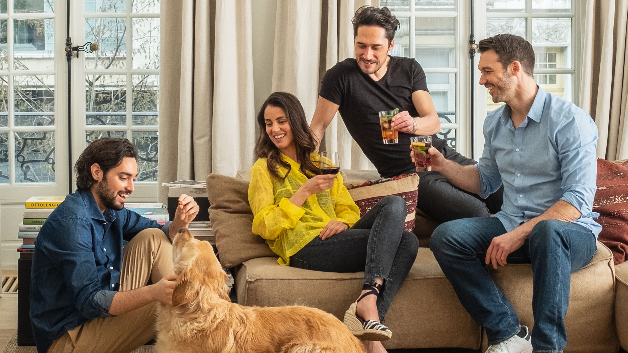 Friends meeting  enjoying been together