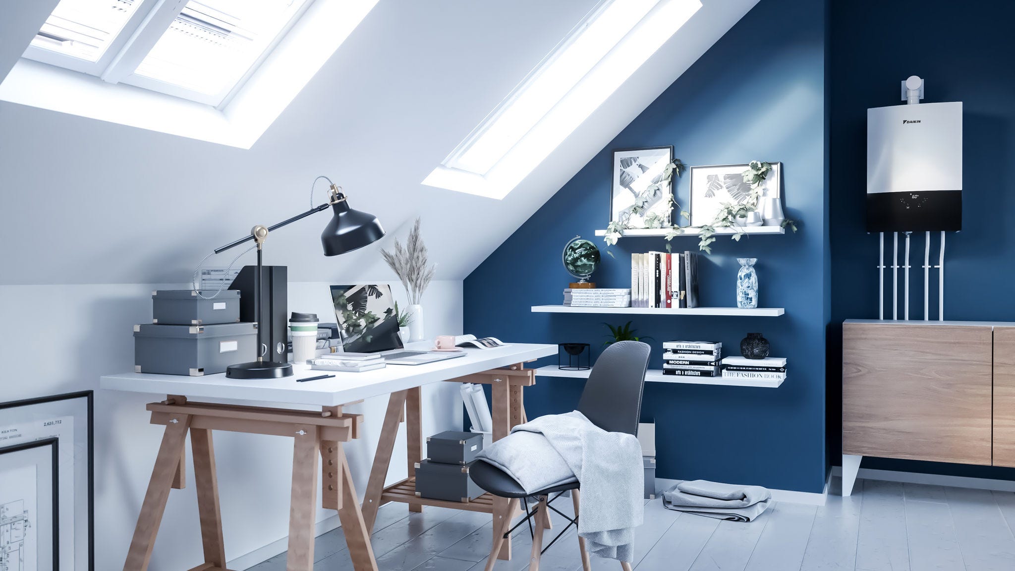 Внатрешна единица на кондензирачки бојлер на гас, инсталирана во интернат