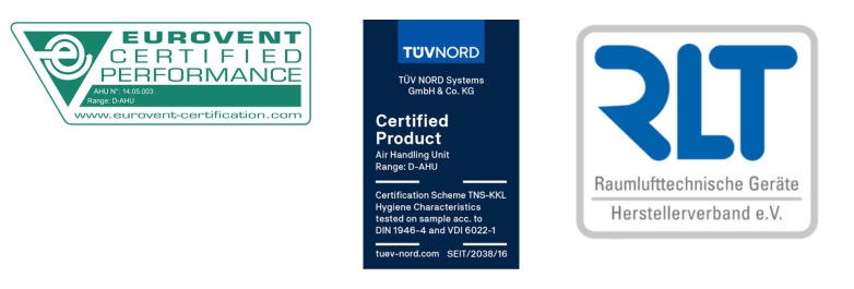 Логоа за сертификати за осигурување на квалитет на клима комори Daikin